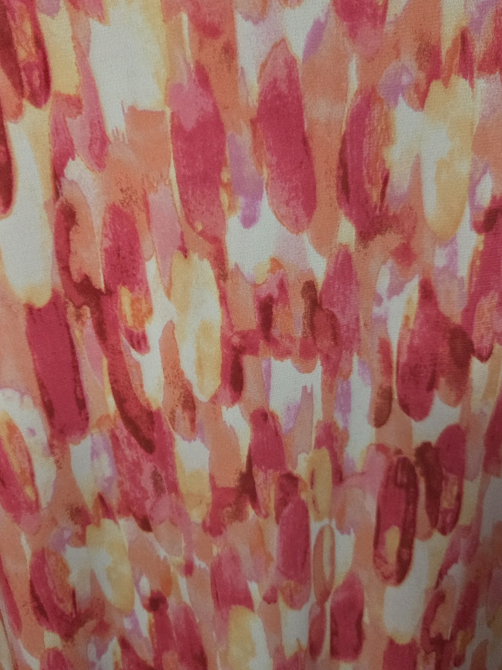 Susan Graver Pink, Coral & Cream Brushstroke A-Symetrical Tunic - Picture 4 of 5